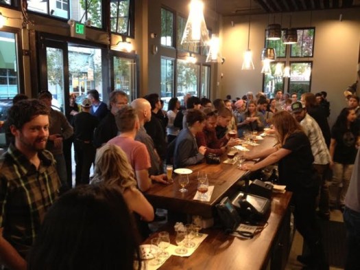 A crowd turned out for a preview event at Sierra Nevada’s new Torpedo Room. Photo: Siciliana Trevino